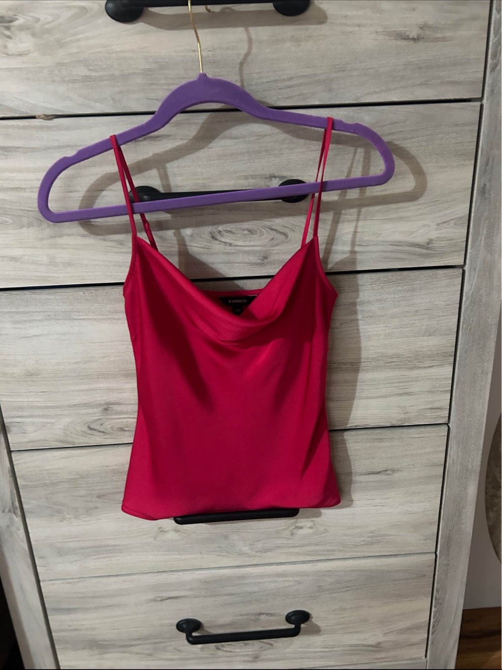 Express Women's Cowl Neck Cami Tank Top in pink